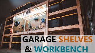 DIY Garage Shelves  Shelf  Workbench  Storage  industrial [upl. by Jenna]