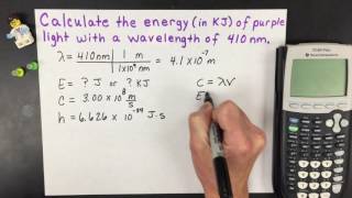 Energy from Wavelength Electromagnetic Radiation Calculation [upl. by Cissej631]