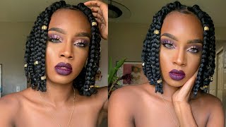 I TRIED RUBBER BAND BOX BRAIDS  NATURAL HAIR SERIES EP1 [upl. by Eecrad]