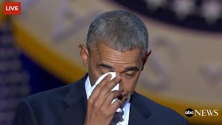 Obama Cries While Talking About Michelle Obama [upl. by Airetas731]