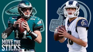 Carson Wentz vs Jared Goff Comparing amp Contrasting the Sophomore Standouts  Move The Sticks  NFL [upl. by Liagabba]