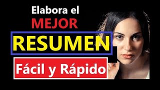 CÓMO ELABORAR EL MEJOR RESUMEN PASO A PASO CON EJEMPLO [upl. by Dannica]