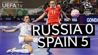 UEFA Womens Futsal EURO Semifinal highlights Russia 05 Spain [upl. by Donovan]