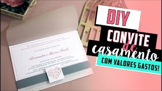 Como fazer Convite de Casamento Simples DIY  Faça você mesmo  Tutoriais casamento [upl. by Bhatt]