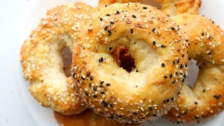 2 Ingredient Bagels  IMPROVED Weight Watchers Bagel Recipe [upl. by Lennon782]