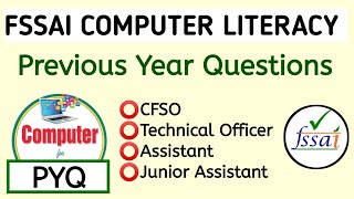 FSSAI Computer Literacy Previous Year Question [upl. by Gorski]