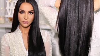 HOW TO SLEEK amp SHINY STRAIGHT HAIR  Carli Bybel [upl. by Inol]