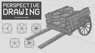 Perspective Drawing 15  Dividing Ellipses in Perspective [upl. by Bala]