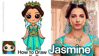 How to Draw Princess Jasmine  Disney Aladdin New [upl. by Doig]