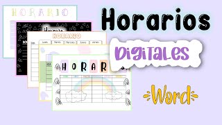 Horarios digitales EN WORD Arely [upl. by Barnebas50]