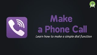 Make a Phone Call using Intent  Android Studio [upl. by Aihsatsan499]