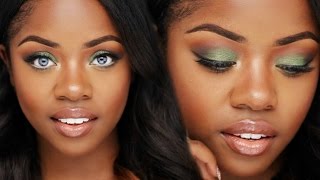 Makeup Tutorial Olive Green Eyes  Cydnee Black [upl. by Ydiarf]