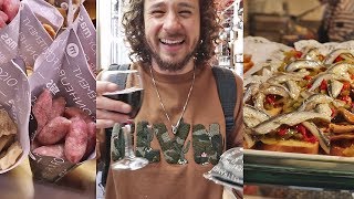 Probando comida de mercado MUY BARATA en España [upl. by Eikciv]