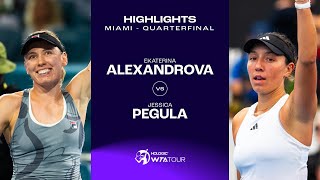 Ekaterina Alexandrova vs Jessica Pegula  2024 Miami Quarterfinal  WTA Match Highlights [upl. by Aissela]