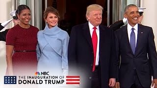 The Obamas Welcome The Trumps At The White House  NBC News [upl. by Ellga]