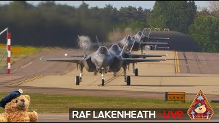 LIVE US AIR FORCE FIGHTER TOWN F15 amp F35 ACTION • 48TH FIGHTER WING RAF LAKENHEATH 030325 [upl. by Erbas]