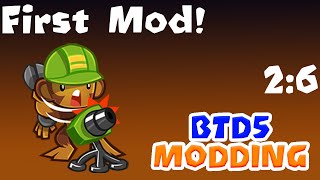 First Mod How to edit towers  How to Actually Mod BTD5 Battles [upl. by Finzer988]