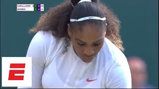 Serena Williams at Wimbledon 2018 Match point vs Giorgi reaction and postmatch interview  ESPN [upl. by Jillane921]