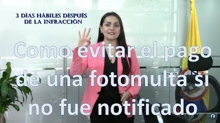 ¿Cómo evitar el pago de un fotocomparendo fotomulta si no fue notificado [upl. by Burris]