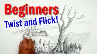 How to Draw with Graphite Beginners Learn the Twist and Flick Drawing Technique [upl. by Ajnotal]