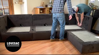 Lovesac Modular Furniture Assembly Tips Tricks amp REVIEW [upl. by Asyle]