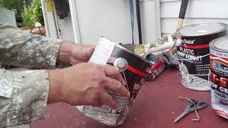 How To Tar a Small Roof With Roofers Choice Plastic Roof Cement Rubr UPDATE [upl. by Leik]