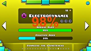 Geometry dash  Electrodynamix 98 all coins [upl. by Avin]