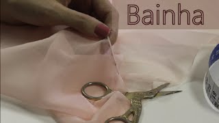 Como fazer bainha enrolada Bainha para tecidos transparentes [upl. by Skyla292]