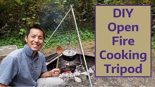 DIY Open Fire Cooking Tripod [upl. by Eecart361]