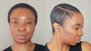 How To Sleek Down Super Short Hair  TWA  South African YouTuber [upl. by Eerolam]