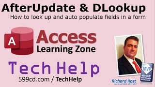 AfterUpdate Event amp DLookup Function in Microsoft Access  How to Look Up Values from Table to Form [upl. by Eenolem]