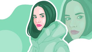 Inkscape Tutorial  How to Create Vector Portrait Illustration from Photo [upl. by Komsa]