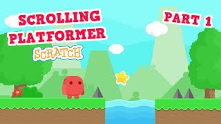 Scratch Tutorial Scratch Scrolling Platformer Tutorial PART 1  Scrolling Platformer Game Scratch [upl. by Worrad]