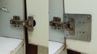 How to Fix Kitchen Cabinet Door Hinges  Cabinet Hinge Repair Plate [upl. by Neram]