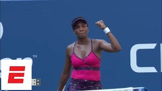 2018 US Open highlights Venus Williams tops Camila Giorgi in straight sets  ESPN [upl. by Winnick735]