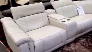 Natuzzi Editions designer sofa Italian leather clearance Outlet warehouse [upl. by Onivla]