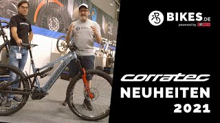 Corratec Neuheiten 2021  EPower 180 Enduro EMTB Revo BOW Hardtail Life CX6 Trekking EBike [upl. by Singer880]