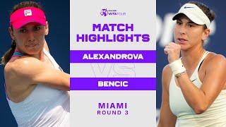 Ekaterina Alexandrova vs Belinda Bencic  2023 Miami Round 3  WTA Match Highlights [upl. by Letnuhs501]