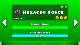 Geometry Dash Walkthrough  Level 16 Hexagon Force ALL COINS [upl. by Glynda]