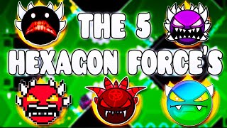 quotTHE 5 HEXAGON FORCESquot   GEOMETRY DASH BETTER amp RANDOM LEVELS [upl. by Gayla]