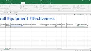 EXCEL FILE TO CALCULATE OVERALL EQUIPMENT EFFECTIVENESS [upl. by Paulsen]