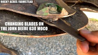 How to Check and Replace Blades on the John Deere 630 MoCo [upl. by Fannie294]