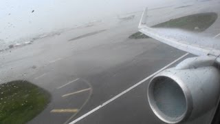 Full Throttle HD 757 Takeoff Through an Intense Miami Rainstorm [upl. by Refennej]