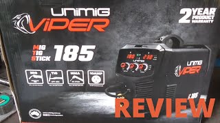 UNIMIG VIPER 185 MIGSTICKTIG WELDER REVIEW [upl. by Haelhsa261]