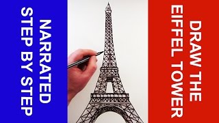 How to Draw The Eiffel Tower Narrated Step by Step [upl. by Tony]