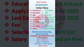 Indian Navy SSC Officer Notification [upl. by Sibyls]