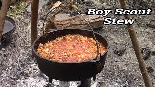 Boy Scout Stew  Dutch Oven Cooking Using a Tripod [upl. by Lyons836]