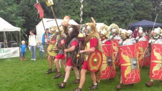 Roman Reenactment at the Amphitheatre in Caerleon Marching In [upl. by Danica]