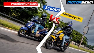 Scooter vs Motorcycle  What Is More Practical  5 Tests  MotorBeam [upl. by Adnuhsal]