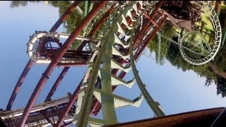 Magic Mountain Roller Coaster POV Gardaland Italy Vekoma Looping Corkscrew [upl. by Woo216]